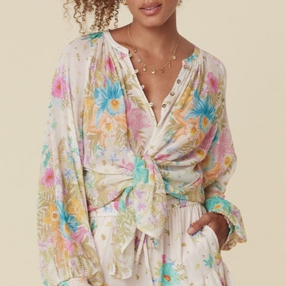 Spell Tops - NWT Spell Lei Lei Blouse Cream Size XXS